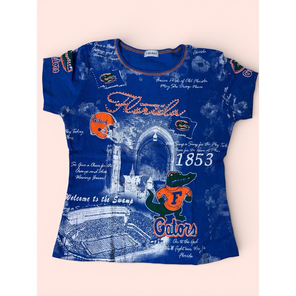 Florida State University Shirt Womens Medium Blue Short Sleeve College Y2K